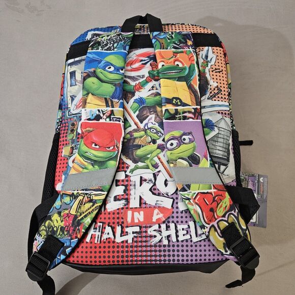 Teenage Mutant Ninja Turtles Backpack Nickelodeon New Michaelangelo Pizza Rules - Picture 2 of 12